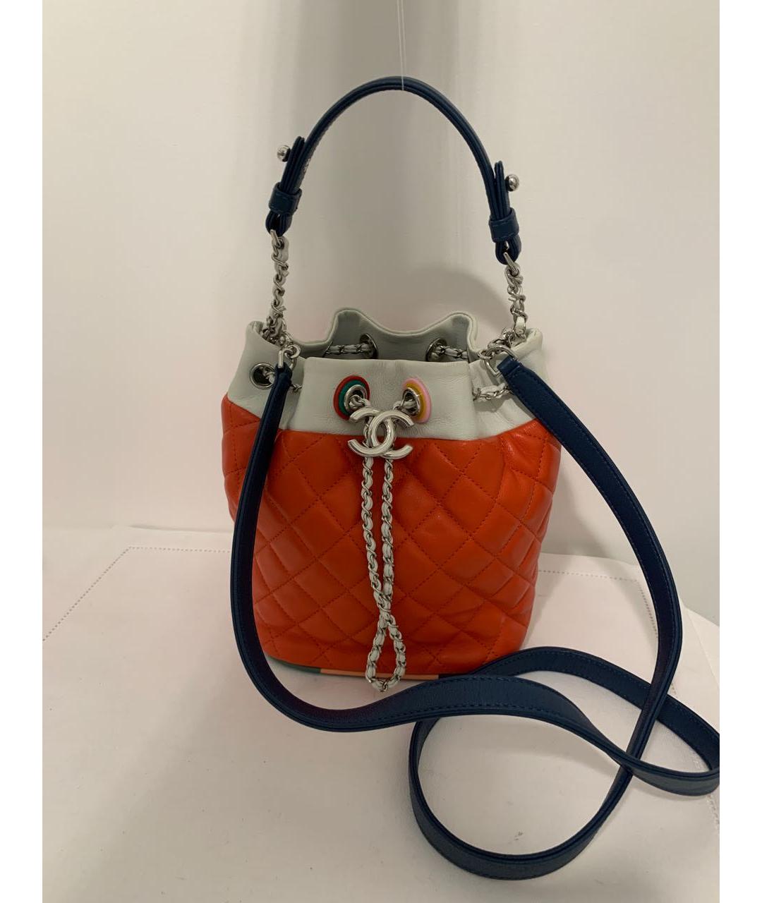 CHANEL Оранжевая кожаная сумка через плечо, фото 9