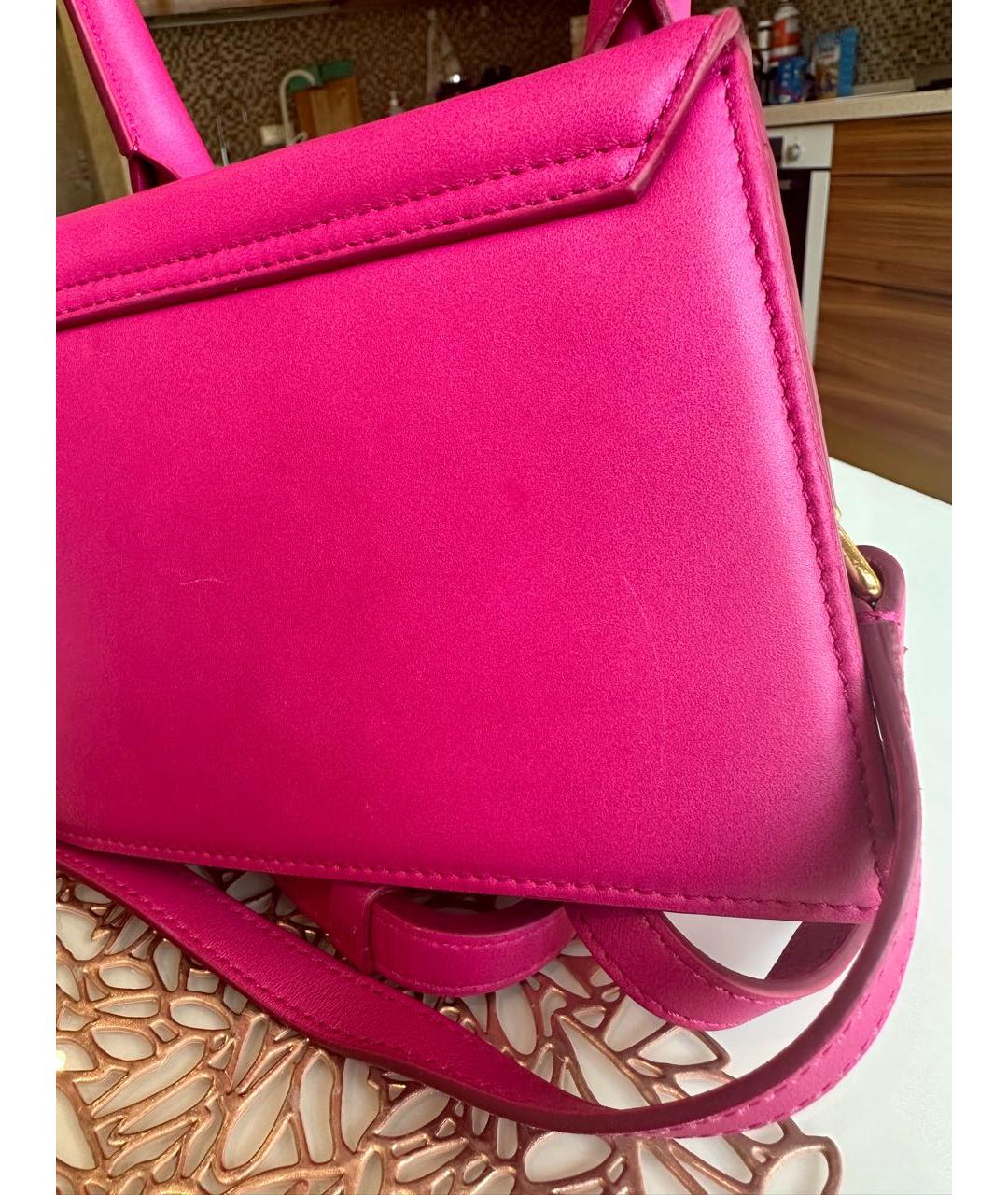 JACQUEMUS Розовая кожаная сумка через плечо, фото 8