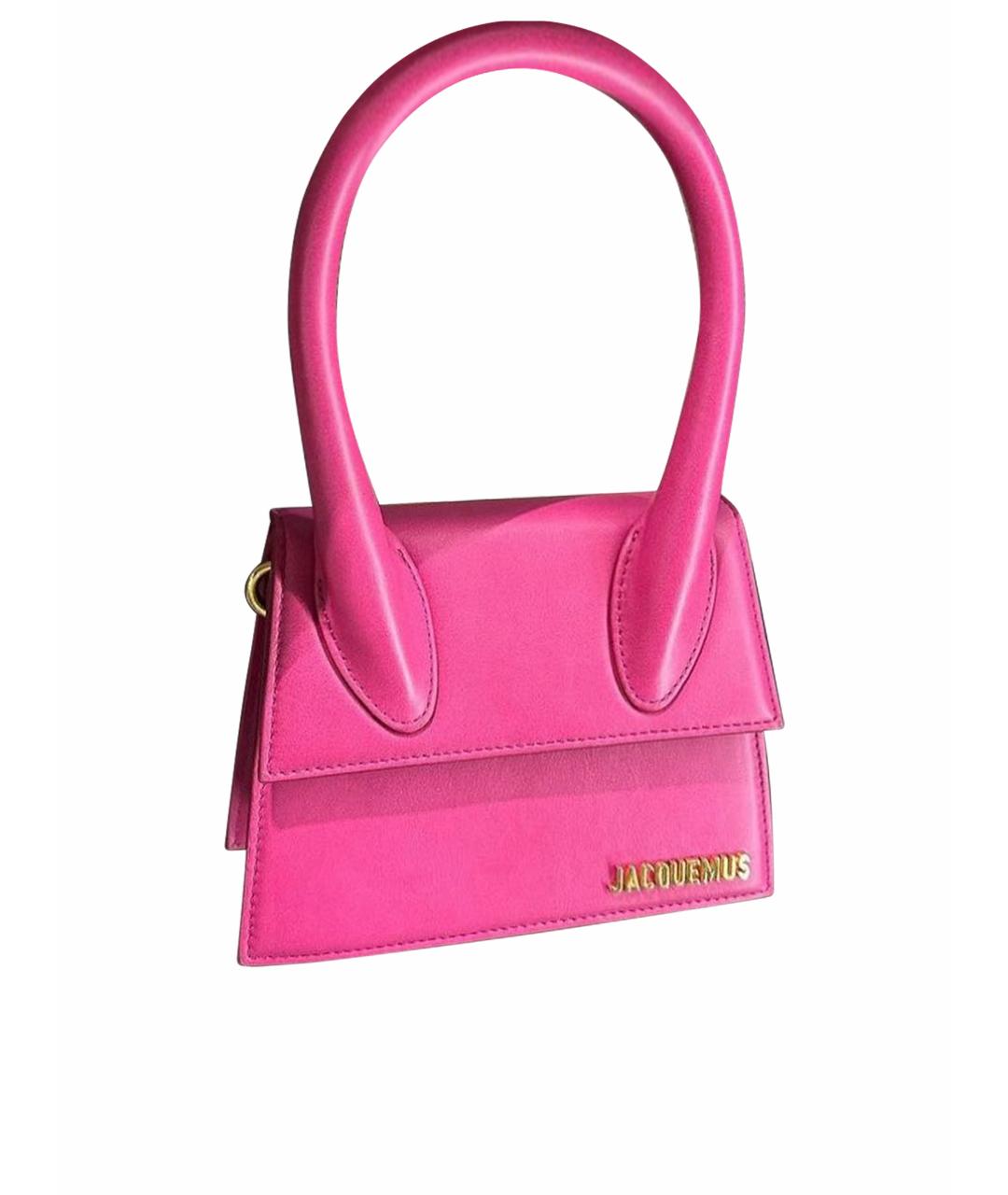 JACQUEMUS Розовая кожаная сумка через плечо, фото 1