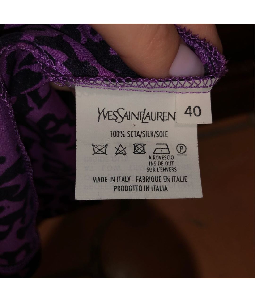 YVES SAINT LAURENT VINTAGE Фиолетовое шелковое вечернее платье, фото 5