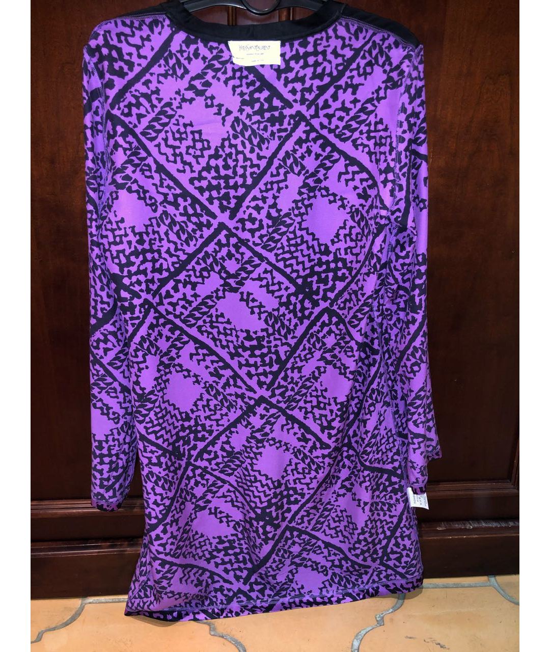 YVES SAINT LAURENT VINTAGE Фиолетовое шелковое вечернее платье, фото 3