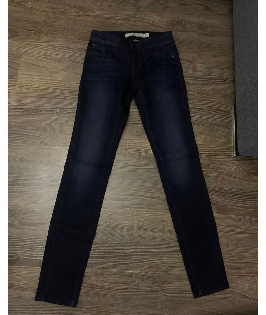 CALVIN KLEIN JEANS Темно-синие хлопко-эластановые джинсы слим, фото 4