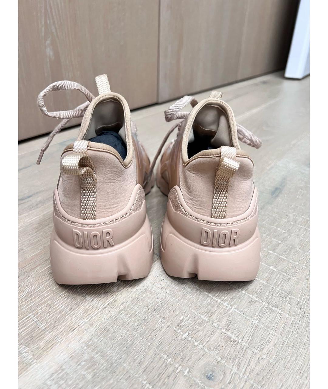 CHRISTIAN DIOR PRE-OWNED Бежевые резиновые кроссовки, фото 3