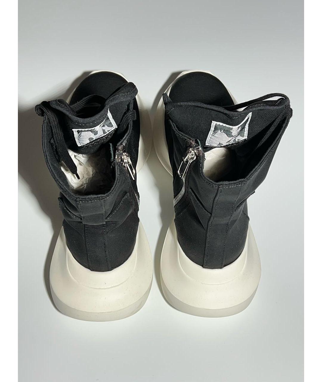 RICK OWENS DRKSHDW Черные текстильные высокие ботинки, фото 4