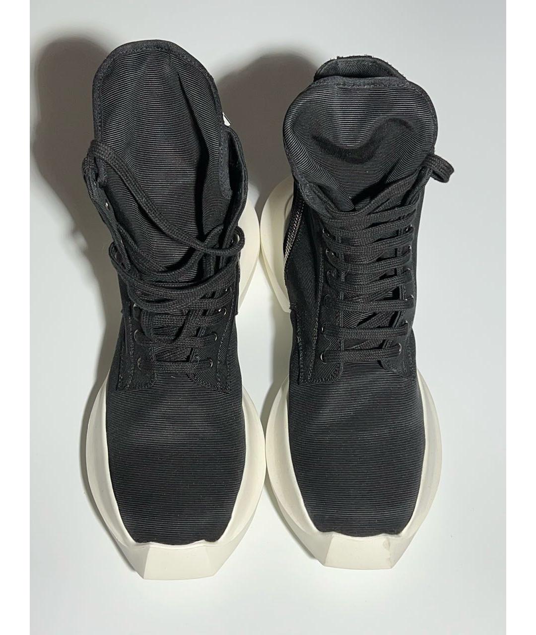 RICK OWENS DRKSHDW Черные текстильные высокие ботинки, фото 3