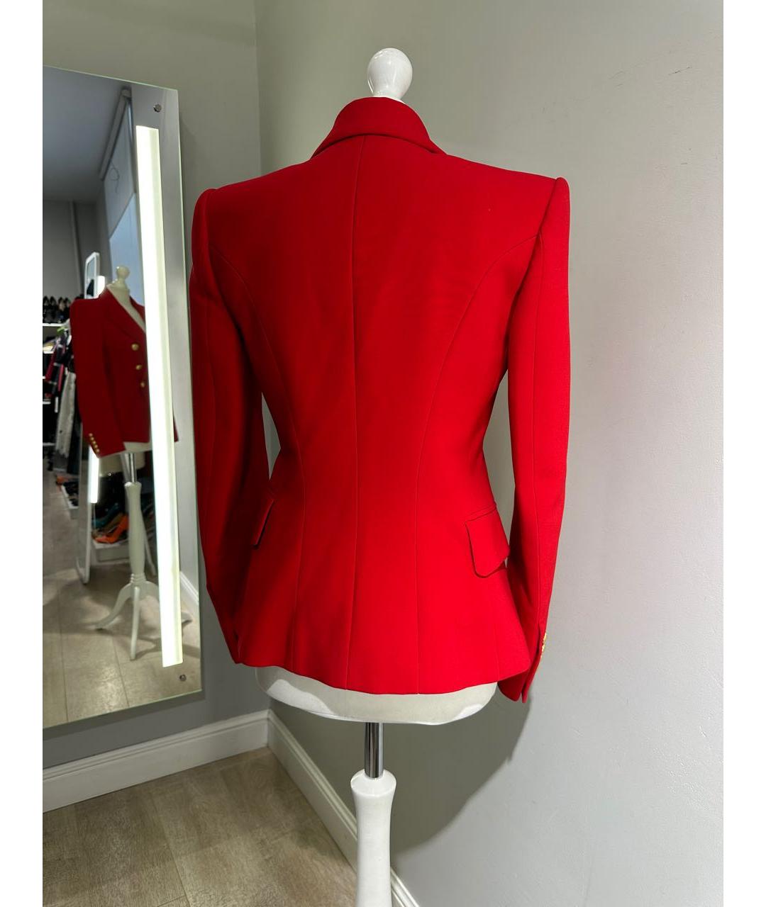 BALMAIN Красный вискозный жакет/пиджак, фото 3