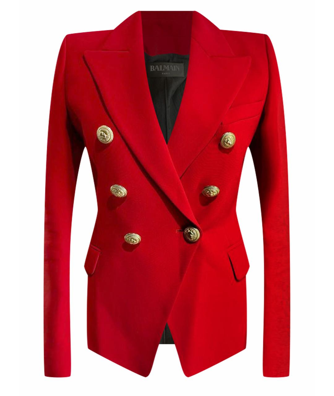 BALMAIN Красный вискозный жакет/пиджак, фото 1