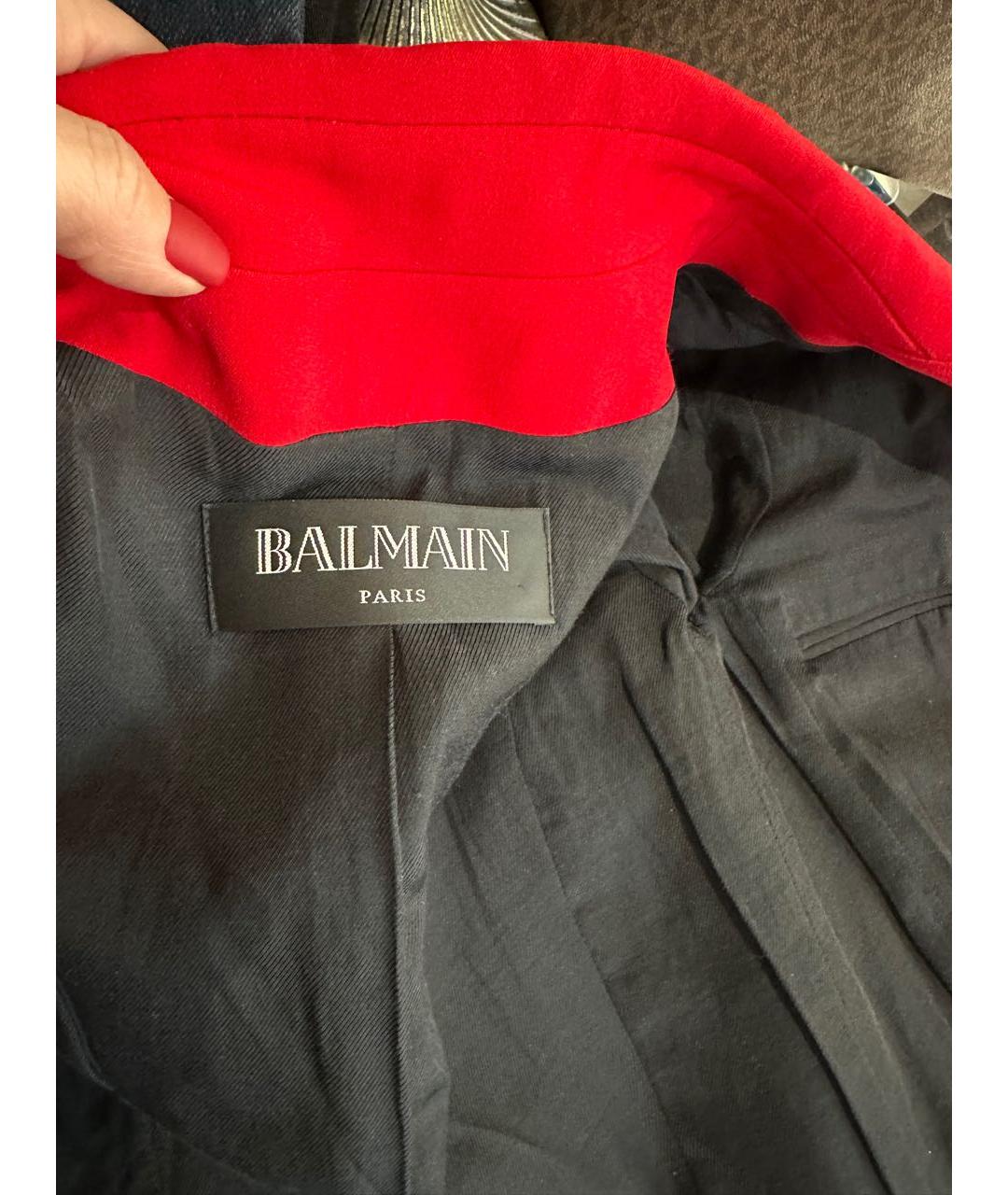 BALMAIN Красный вискозный жакет/пиджак, фото 4