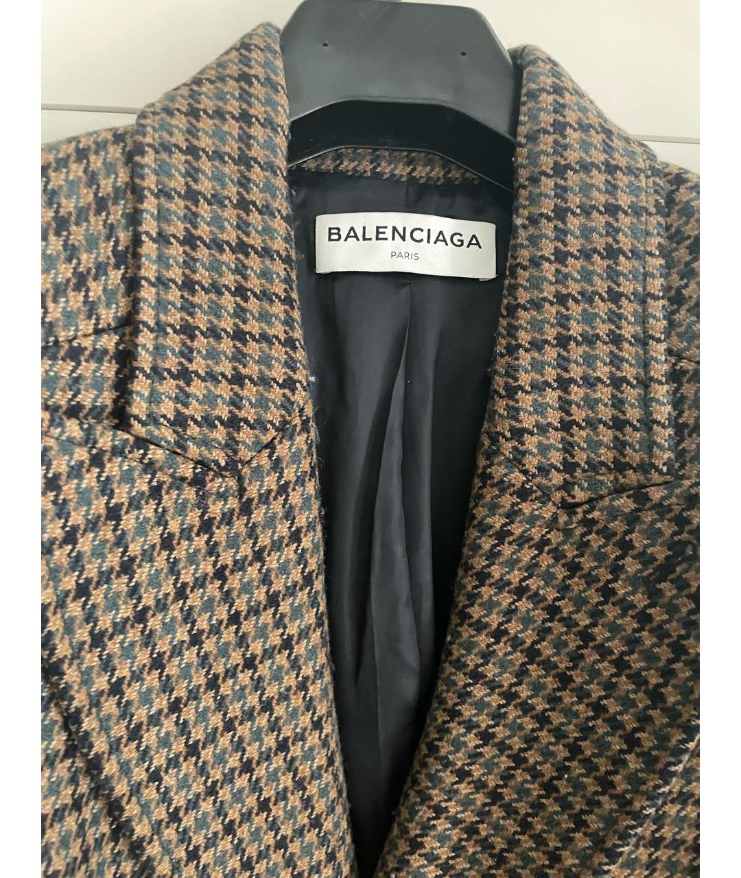 BALENCIAGA Коричневое шерстяное пальто, фото 2