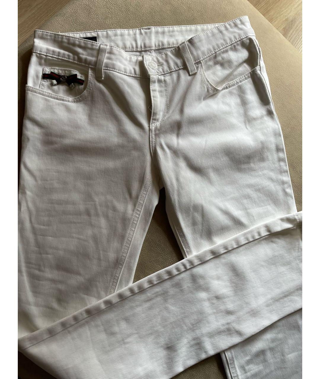 GUCCI Белые хлопковые джинсы слим, фото 8