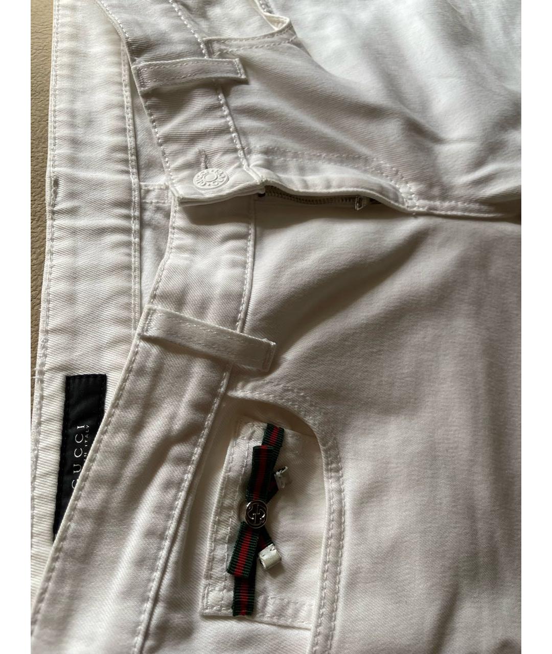 GUCCI Белые хлопковые джинсы слим, фото 4