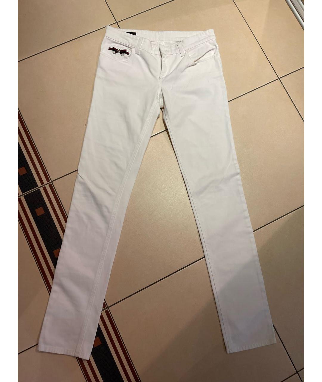 GUCCI Белые хлопковые джинсы слим, фото 9