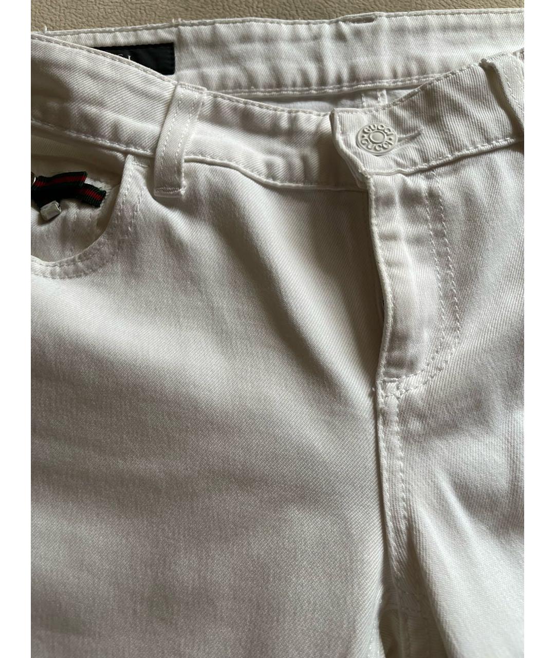 GUCCI Белые хлопковые джинсы слим, фото 6