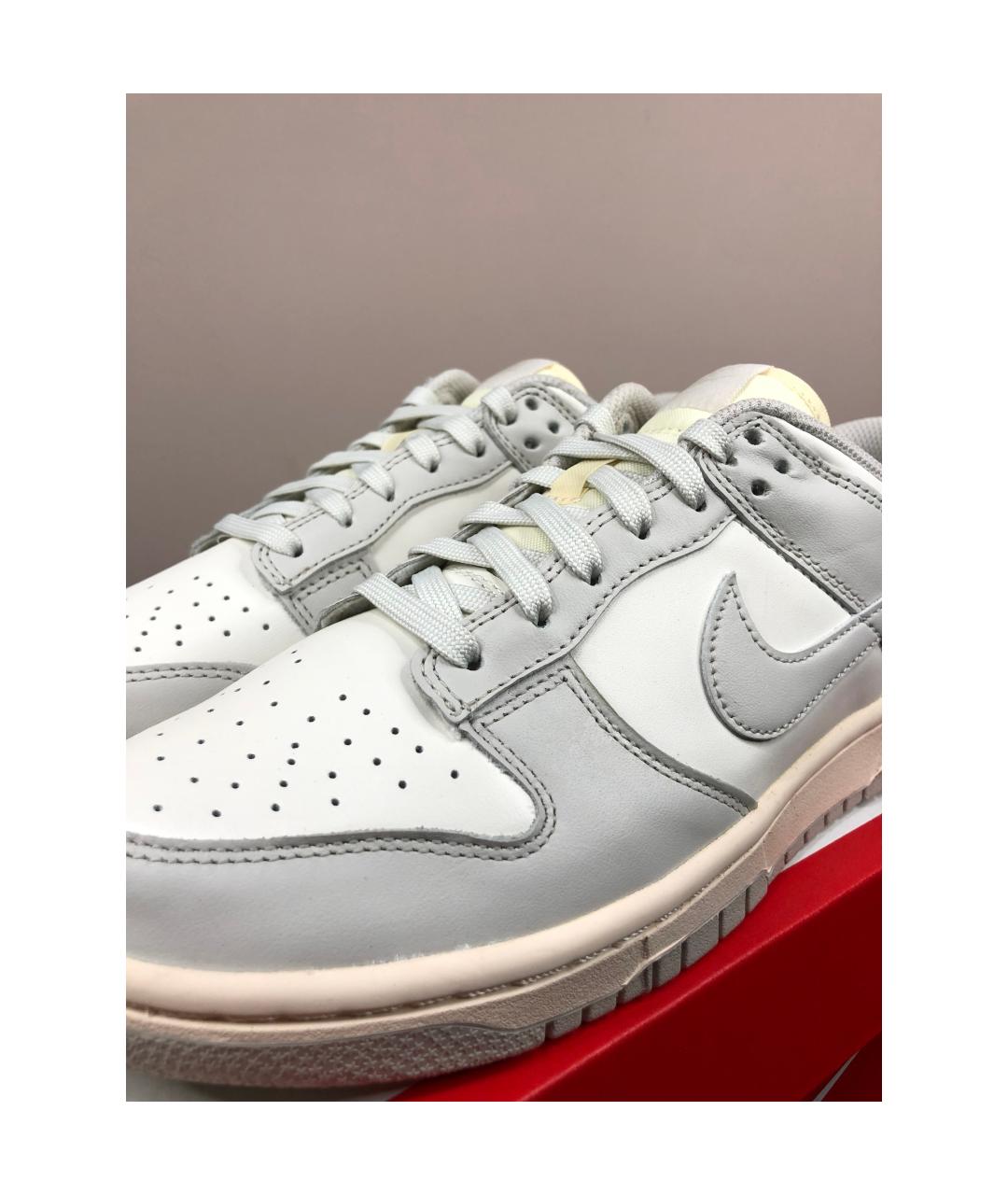NIKE Серые кожаные кроссовки, фото 6