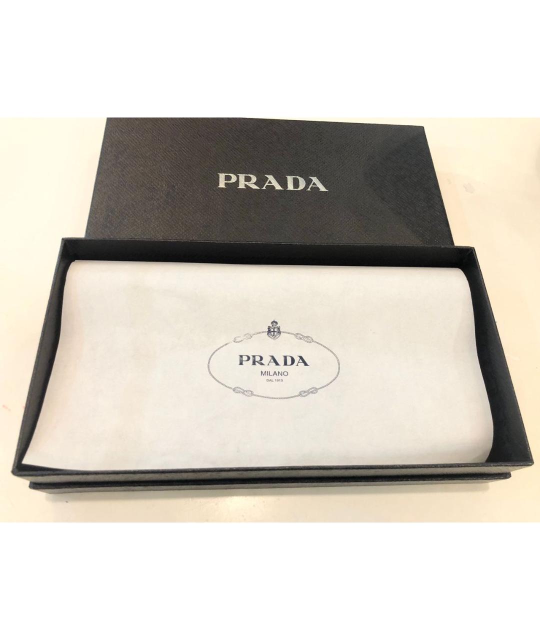 PRADA Черный кожаный кошелек, фото 6