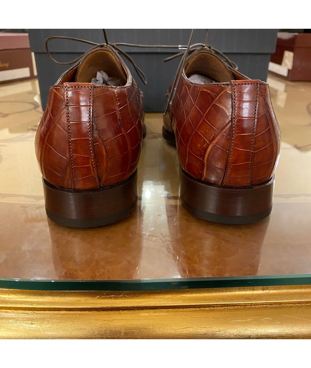 SANTONI Коричневые туфли из экзотической кожи, фото 4