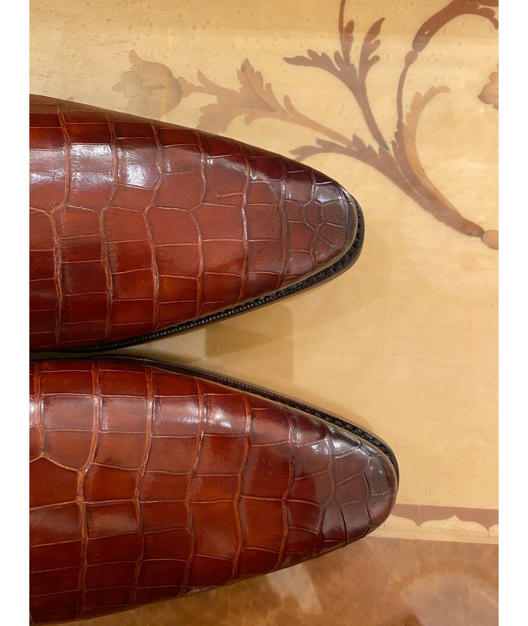 SANTONI Коричневые туфли из экзотической кожи, фото 7