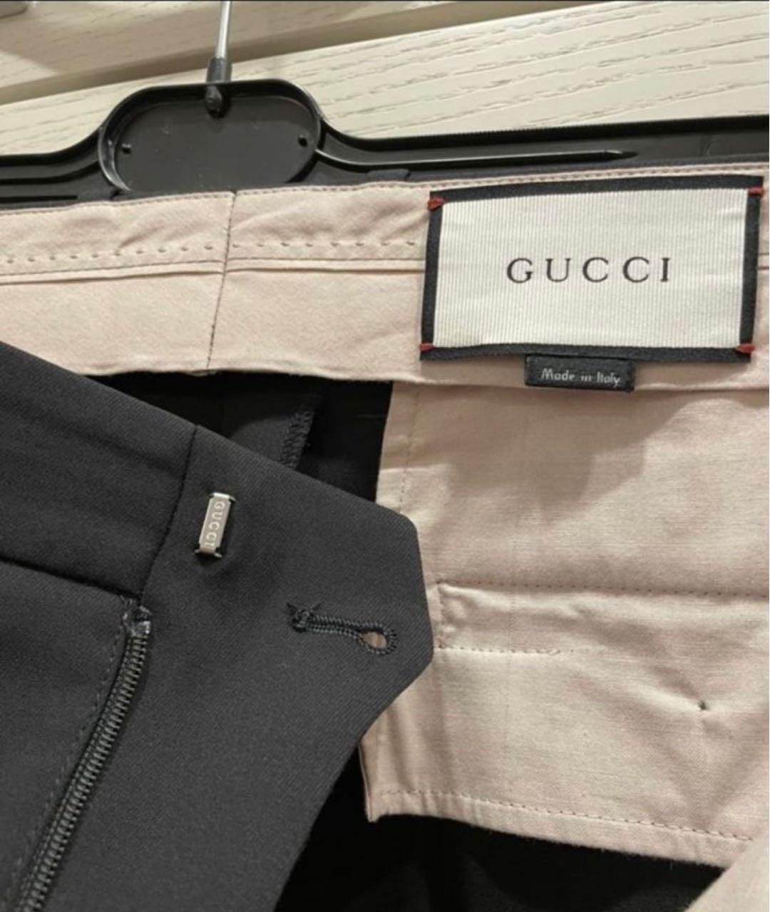 GUCCI Черные прямые брюки, фото 4