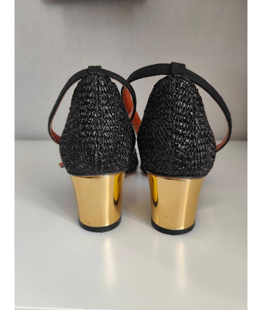 CHARLOTTE OLYMPIA Черные кожаные босоножки, фото 2
