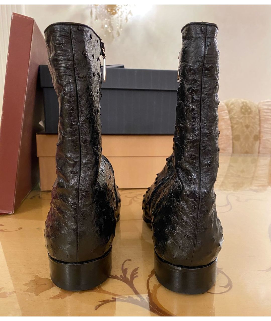 BRIONI Черные высокие ботинки из экзотической кожи, фото 4