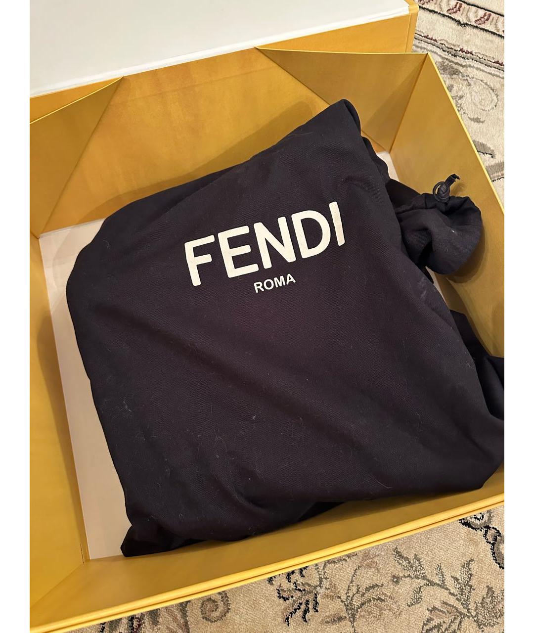 FENDI Бежевая шерстяная сумка с короткими ручками, фото 8