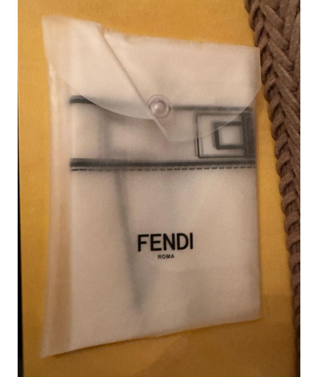 FENDI Бежевая шерстяная сумка с короткими ручками, фото 4