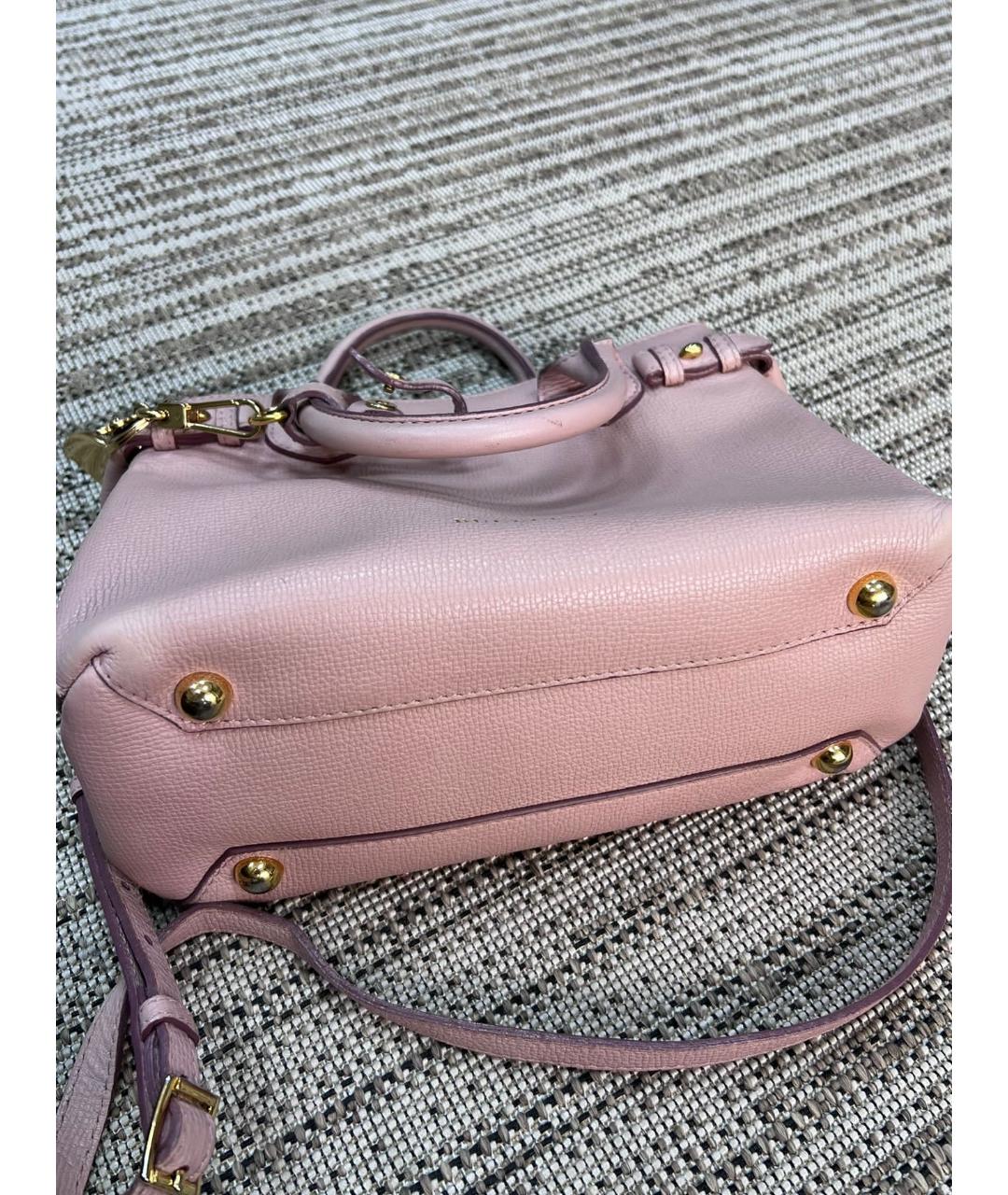 BURBERRY Розовая кожаная сумка тоут, фото 5