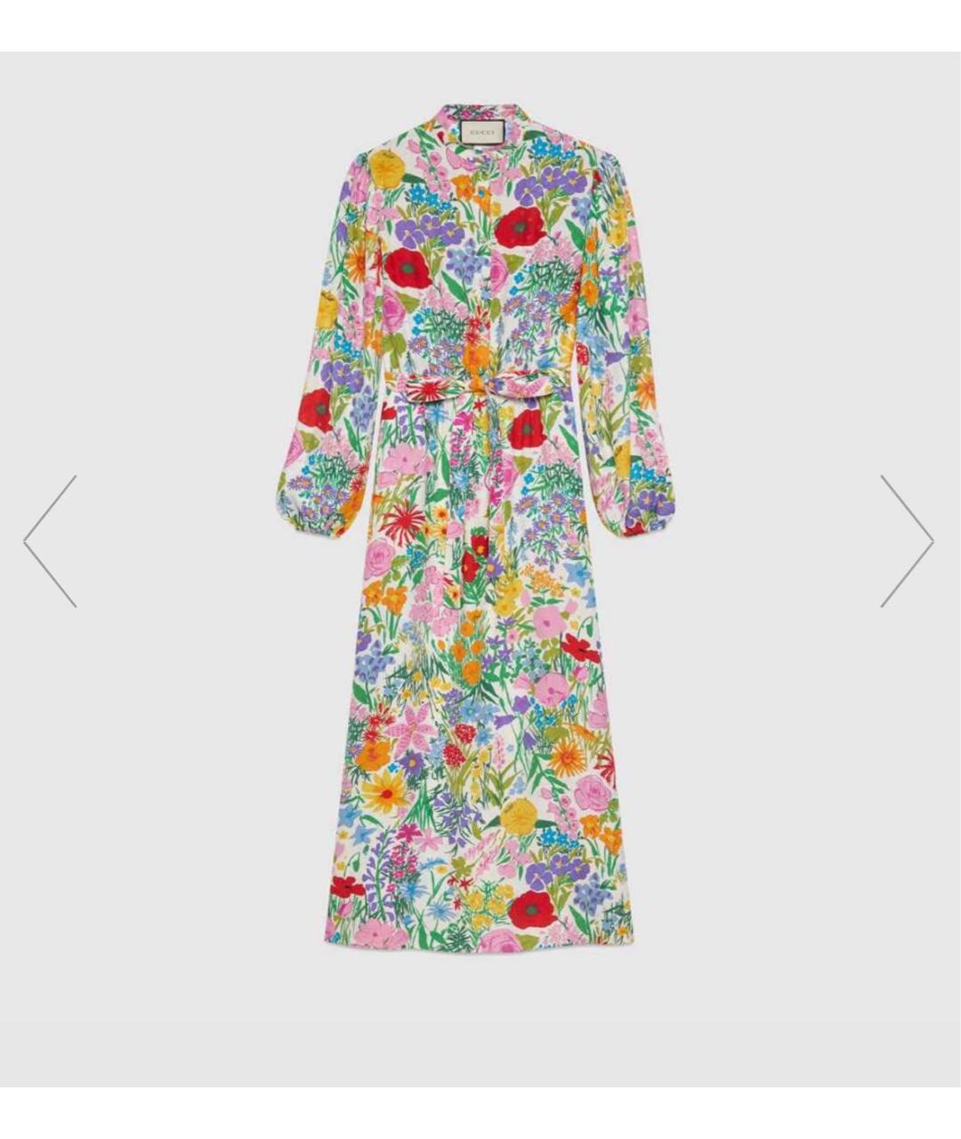 GUCCI Мульти шелковое платье, фото 7