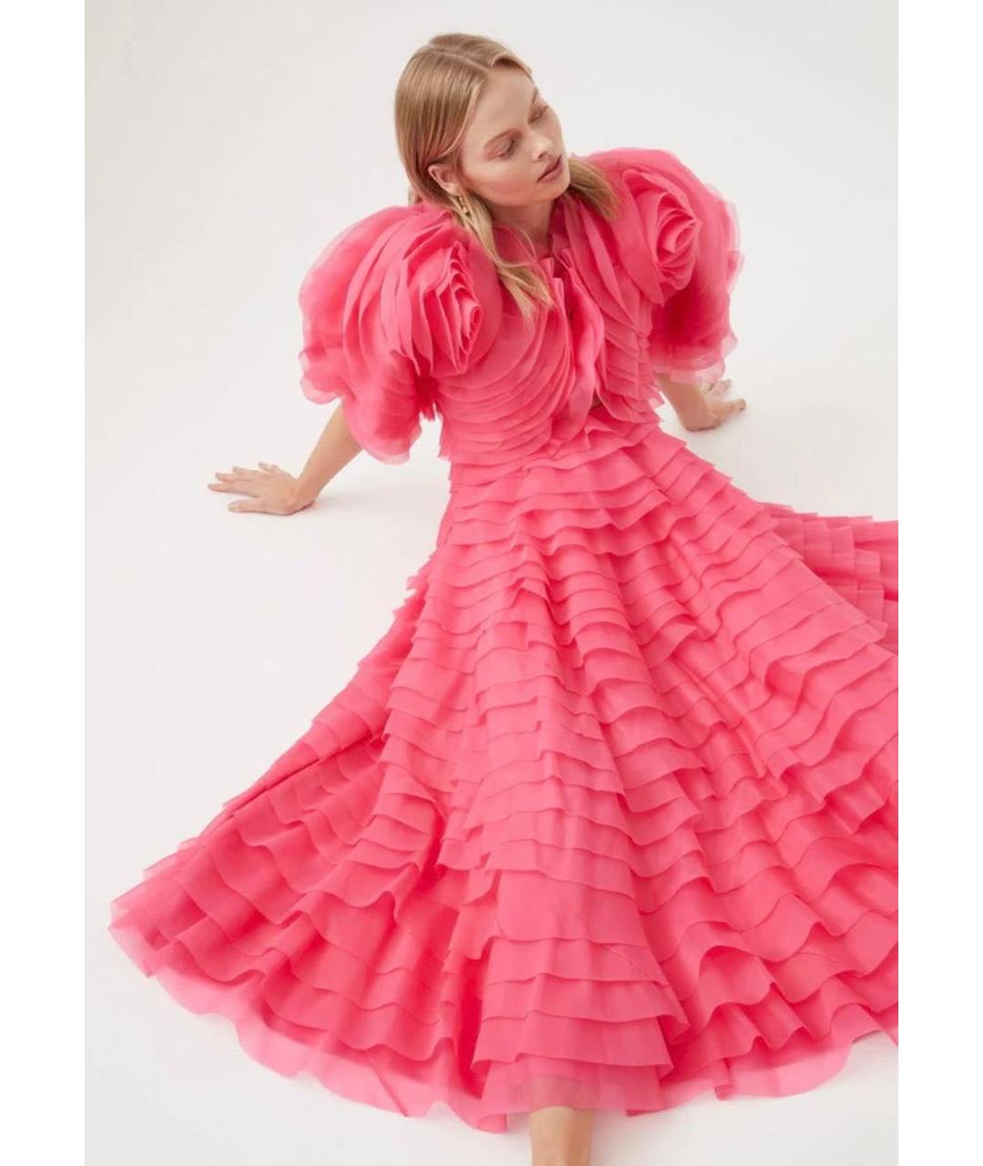 AJE Розовое хлопковое вечернее платье, фото 3