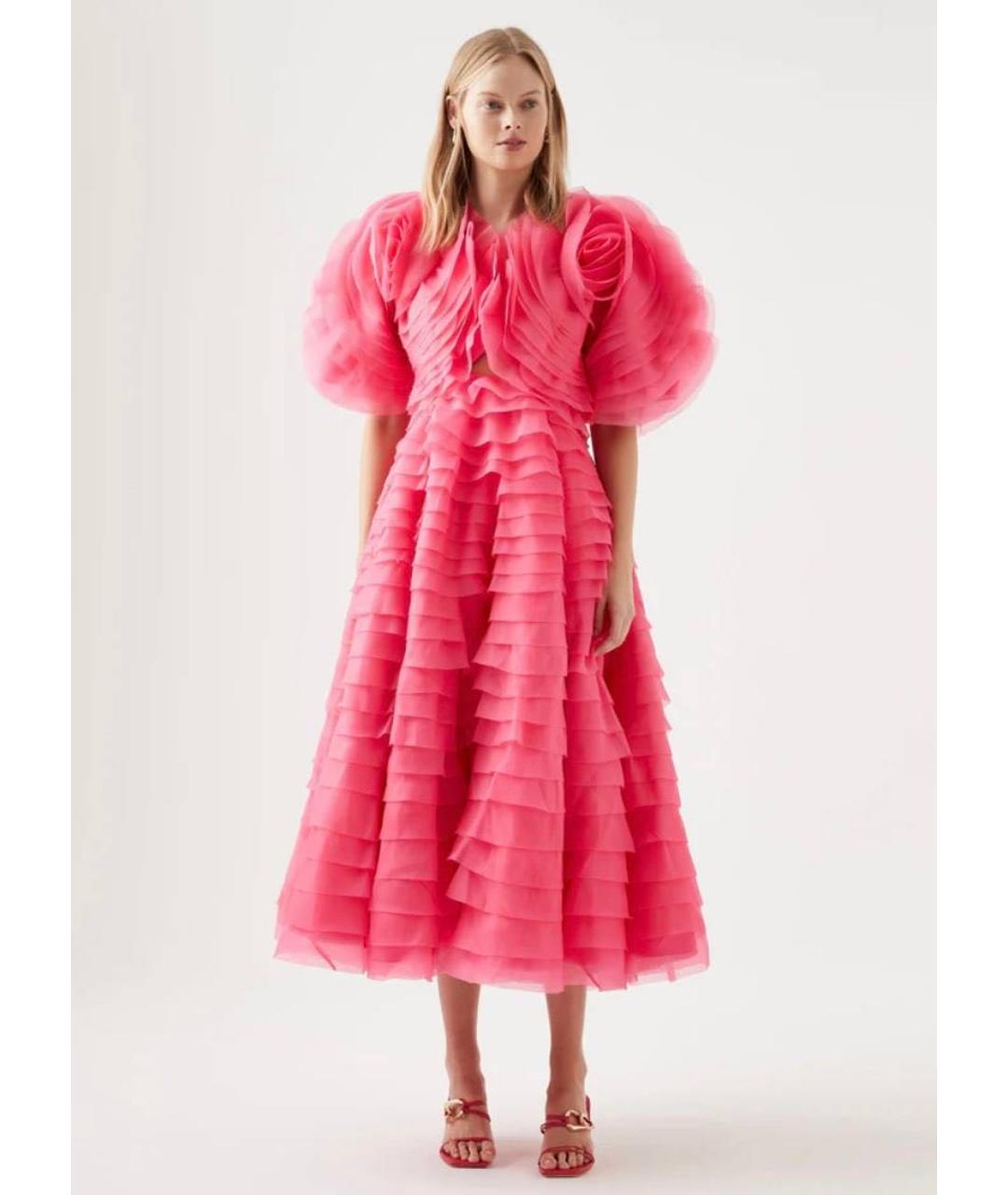 AJE Розовое хлопковое вечернее платье, фото 4