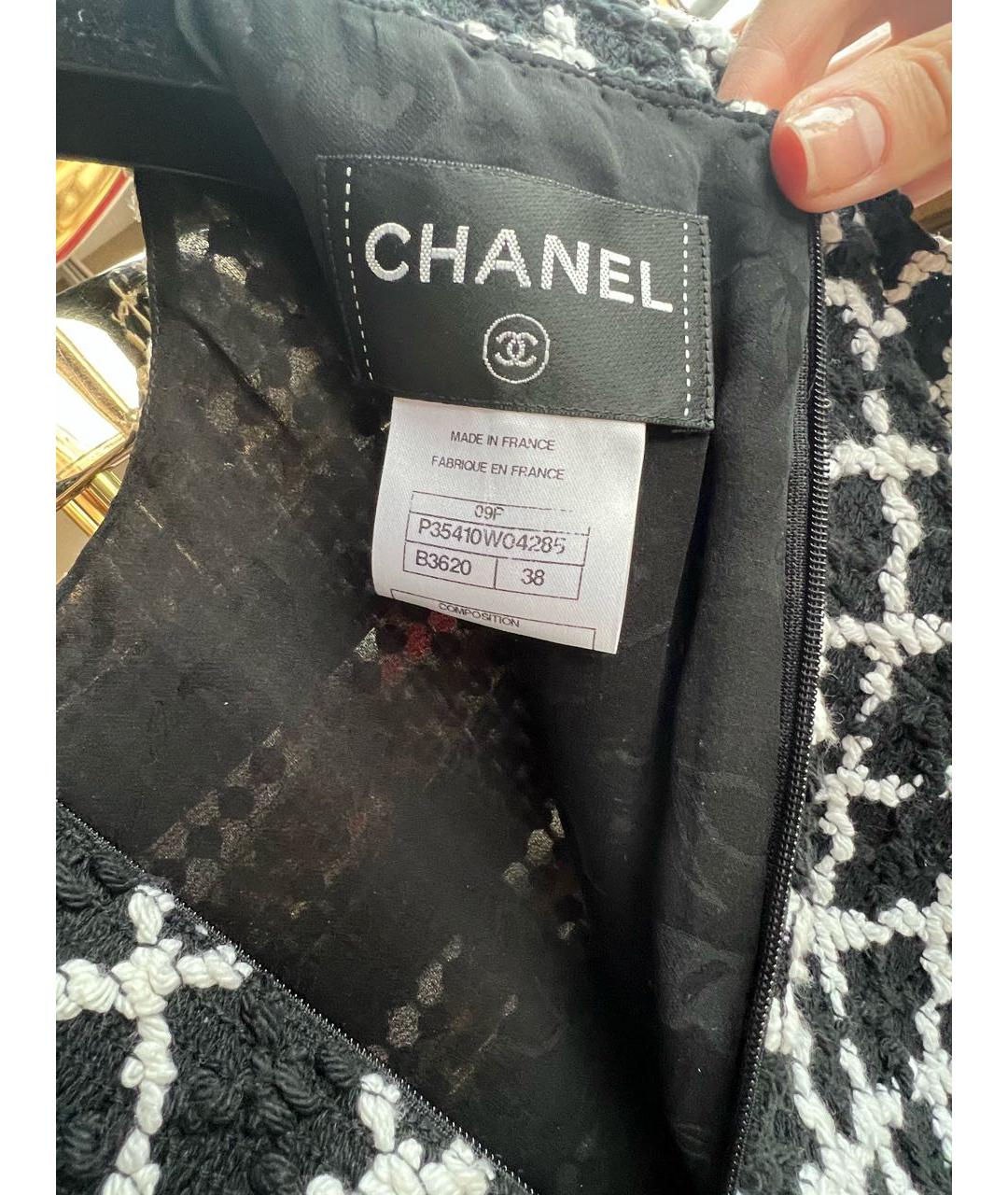 CHANEL Черное твидовое коктейльное платье, фото 8