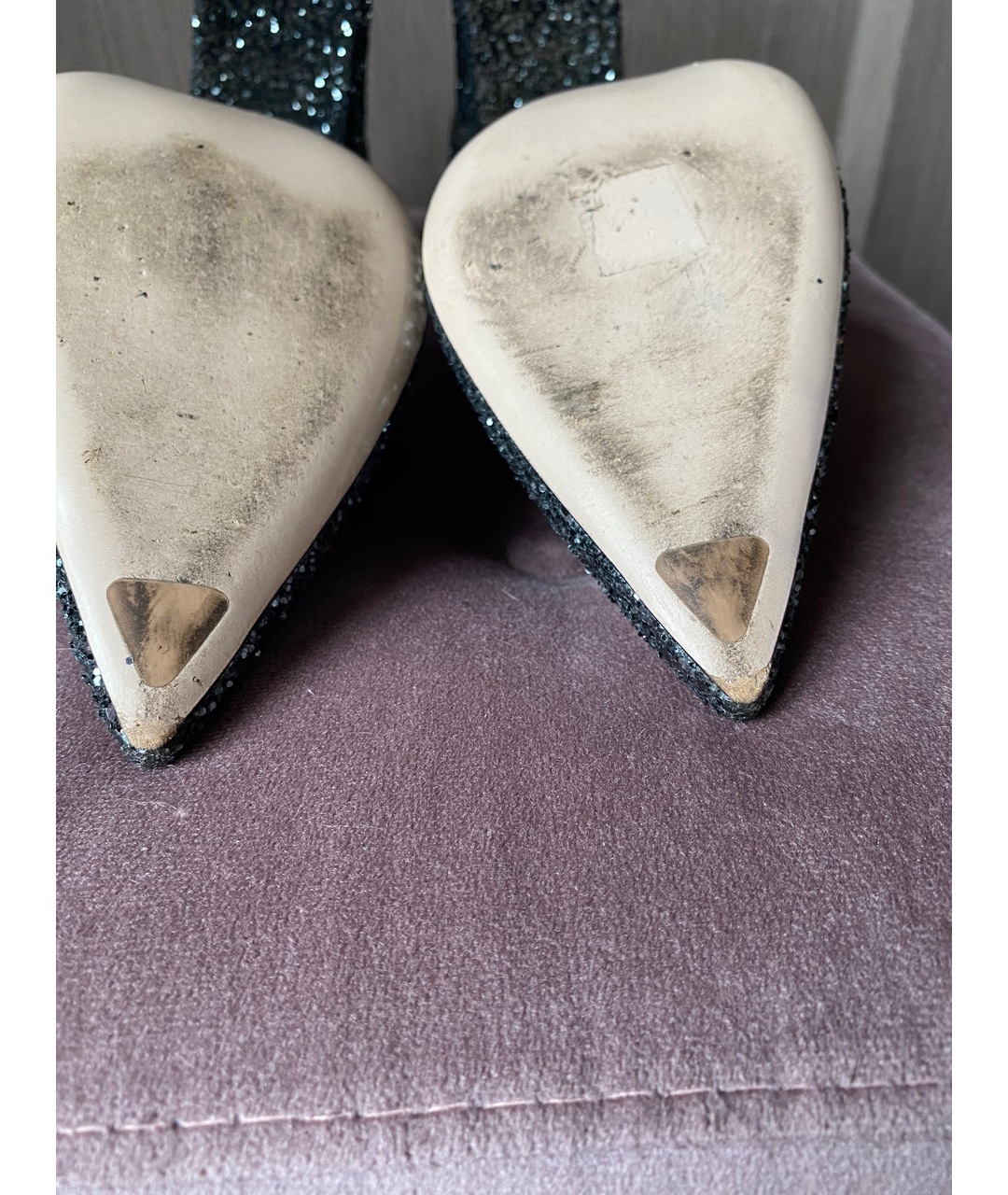 MIU MIU Серебряные кожаные туфли, фото 4