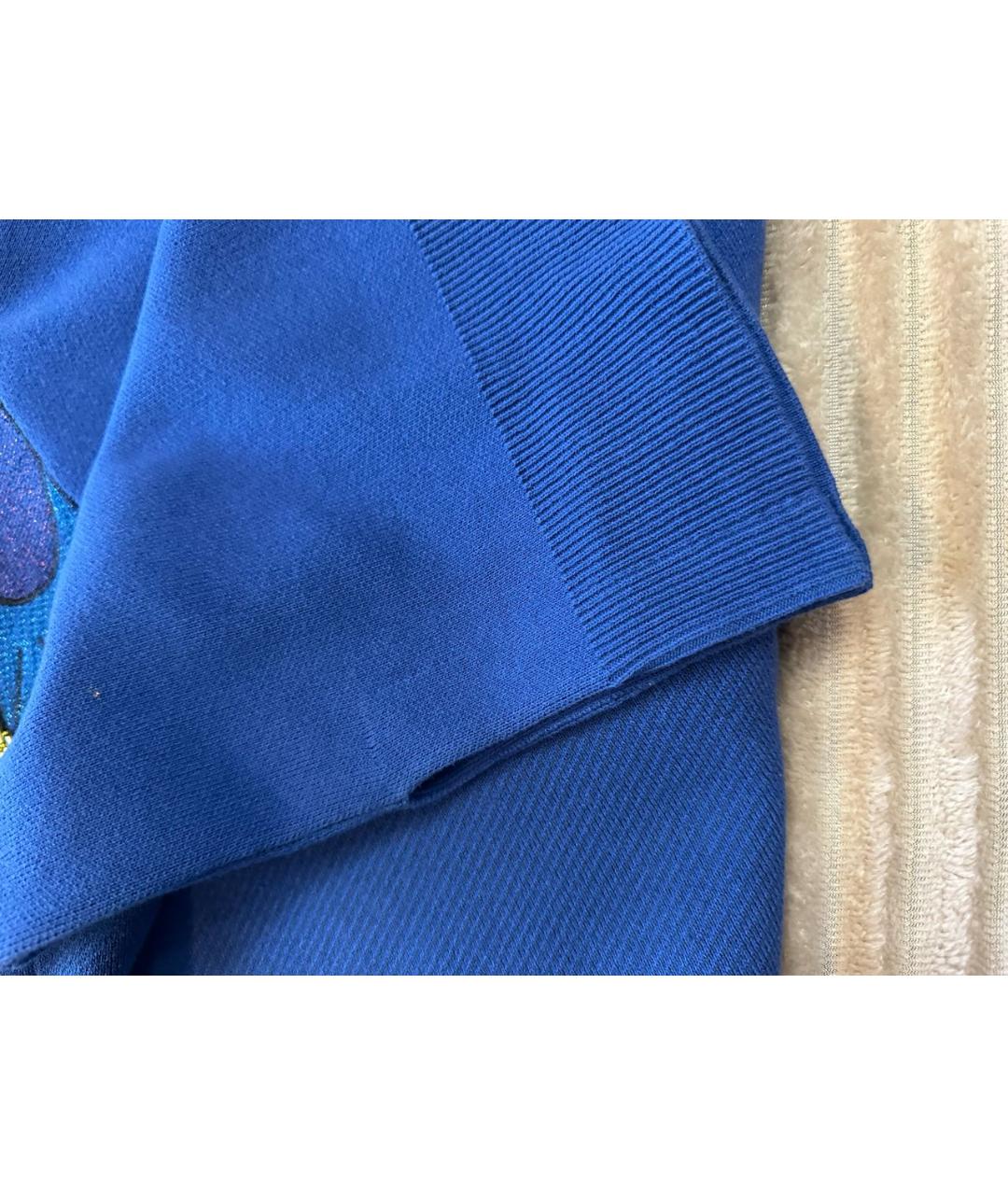 KENZO Синее хлопко-эластановое платье, фото 5