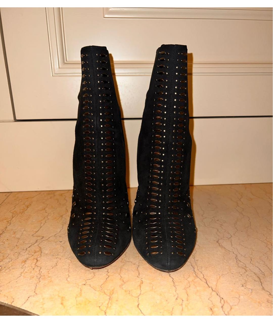 ALAIA Черные кожаные ботильоны, фото 2