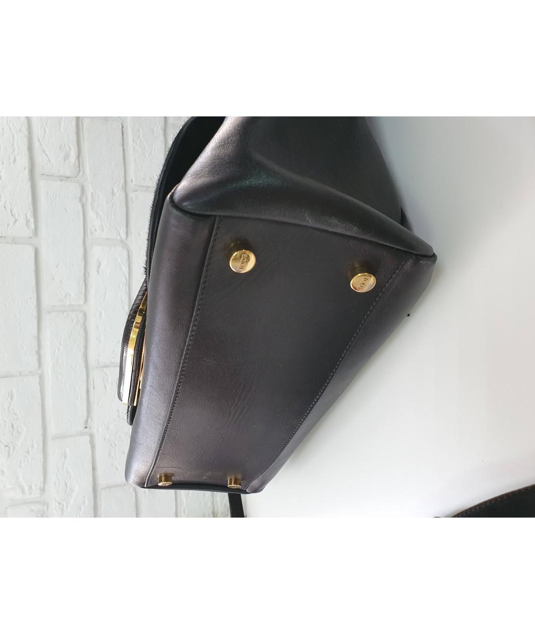TOD'S Черная кожаная сумка с короткими ручками, фото 6