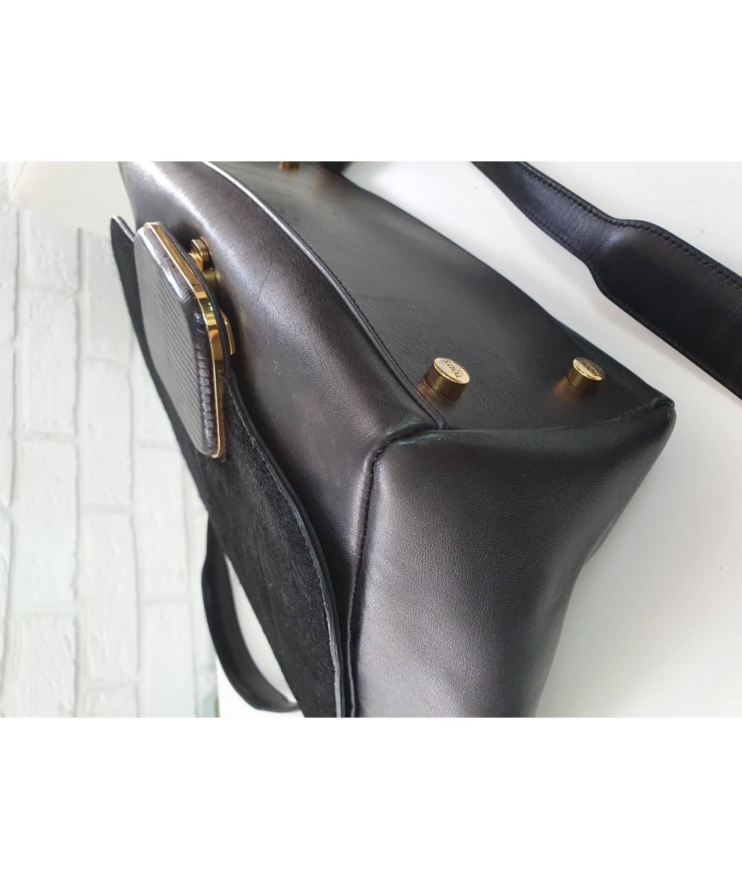 TOD'S Черная кожаная сумка с короткими ручками, фото 7