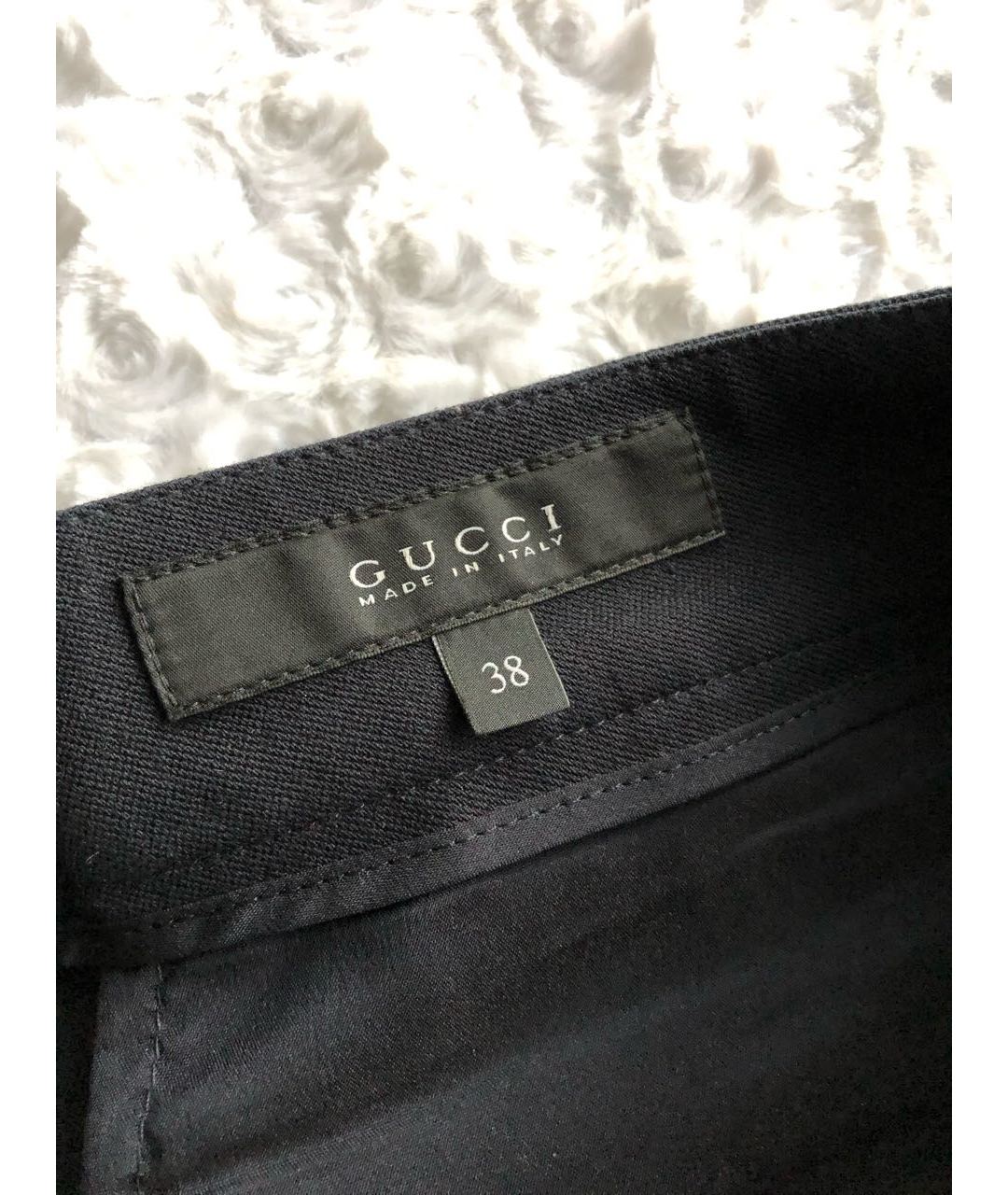 GUCCI Черные хлопко-эластановые брюки узкие, фото 8