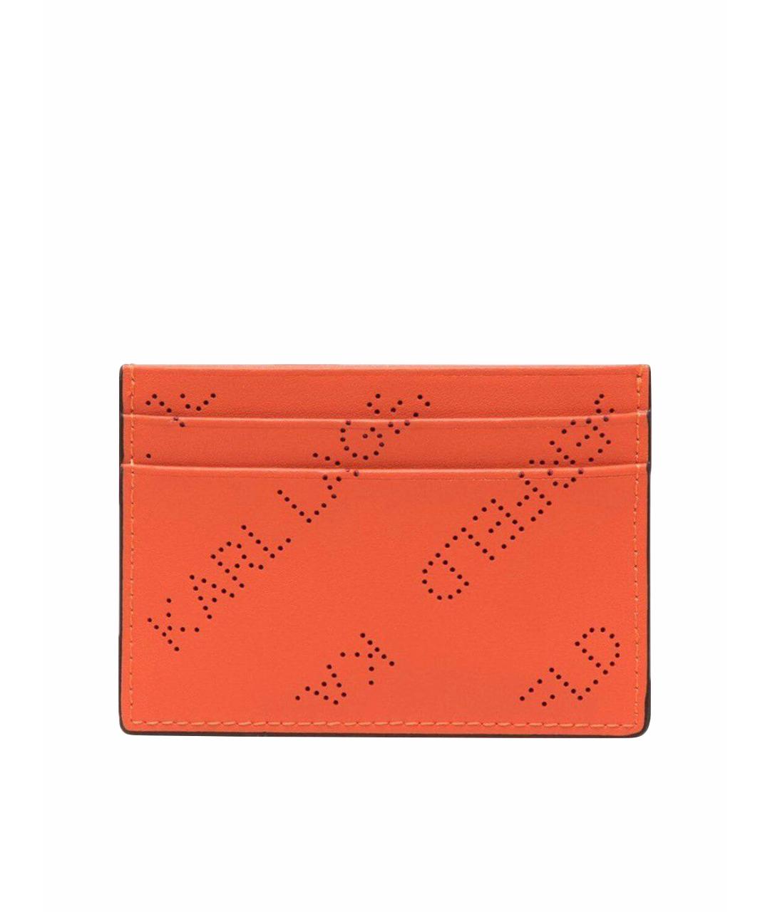 KARL LAGERFELD Оранжевый кожаный кардхолдер, фото 1
