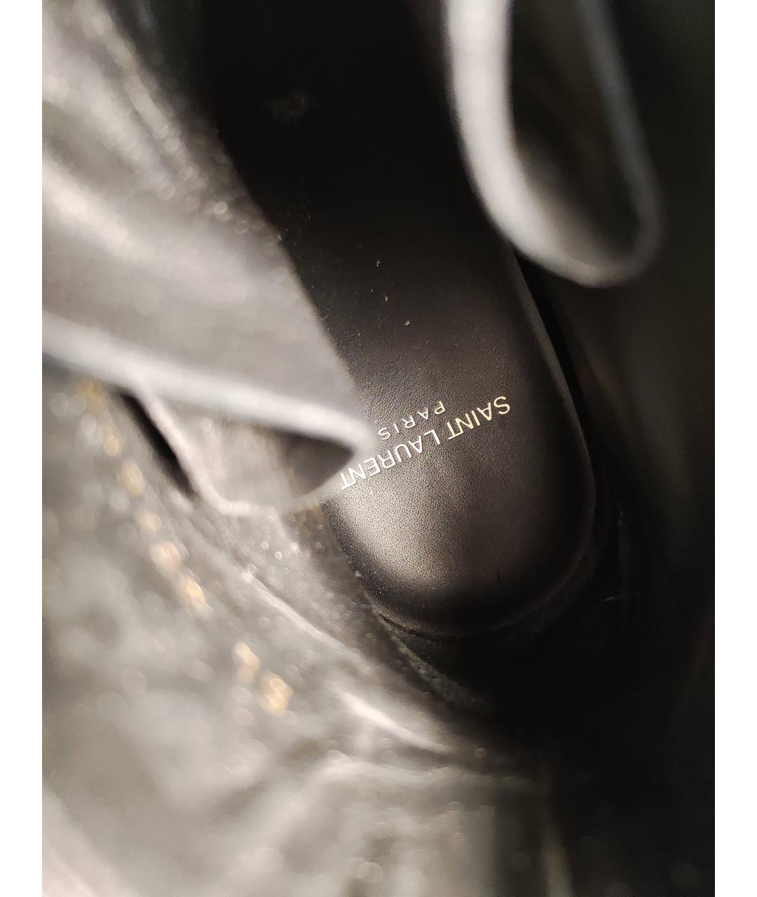 SAINT LAURENT Черные кожаные ботинки, фото 9