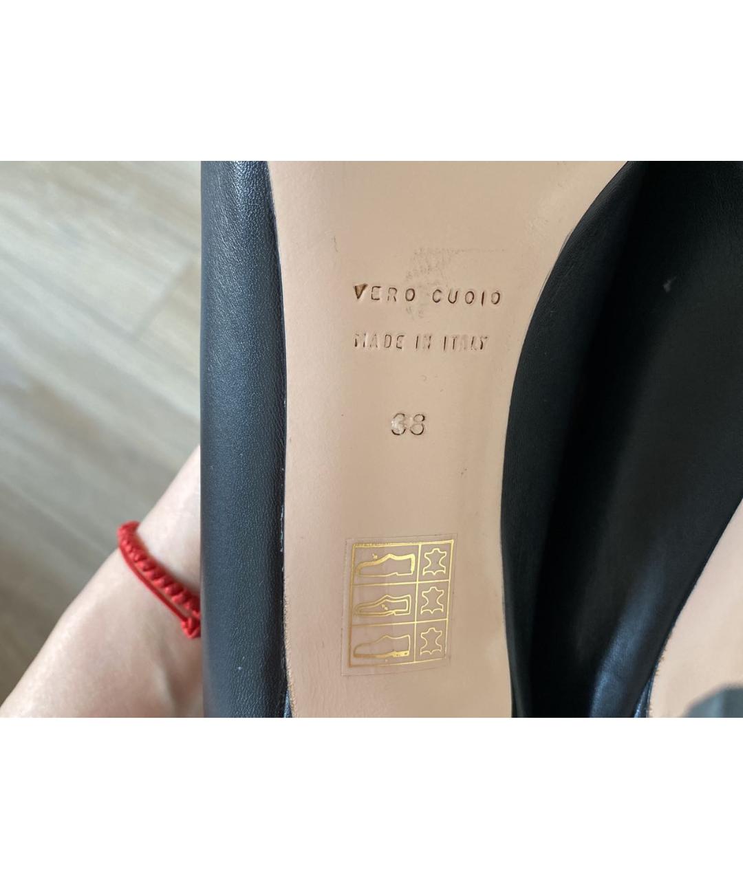 RED VALENTINO Черные кожаные туфли, фото 5