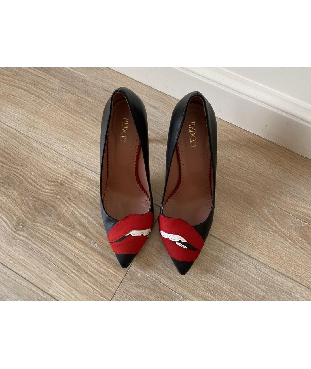RED VALENTINO Черные кожаные туфли, фото 2