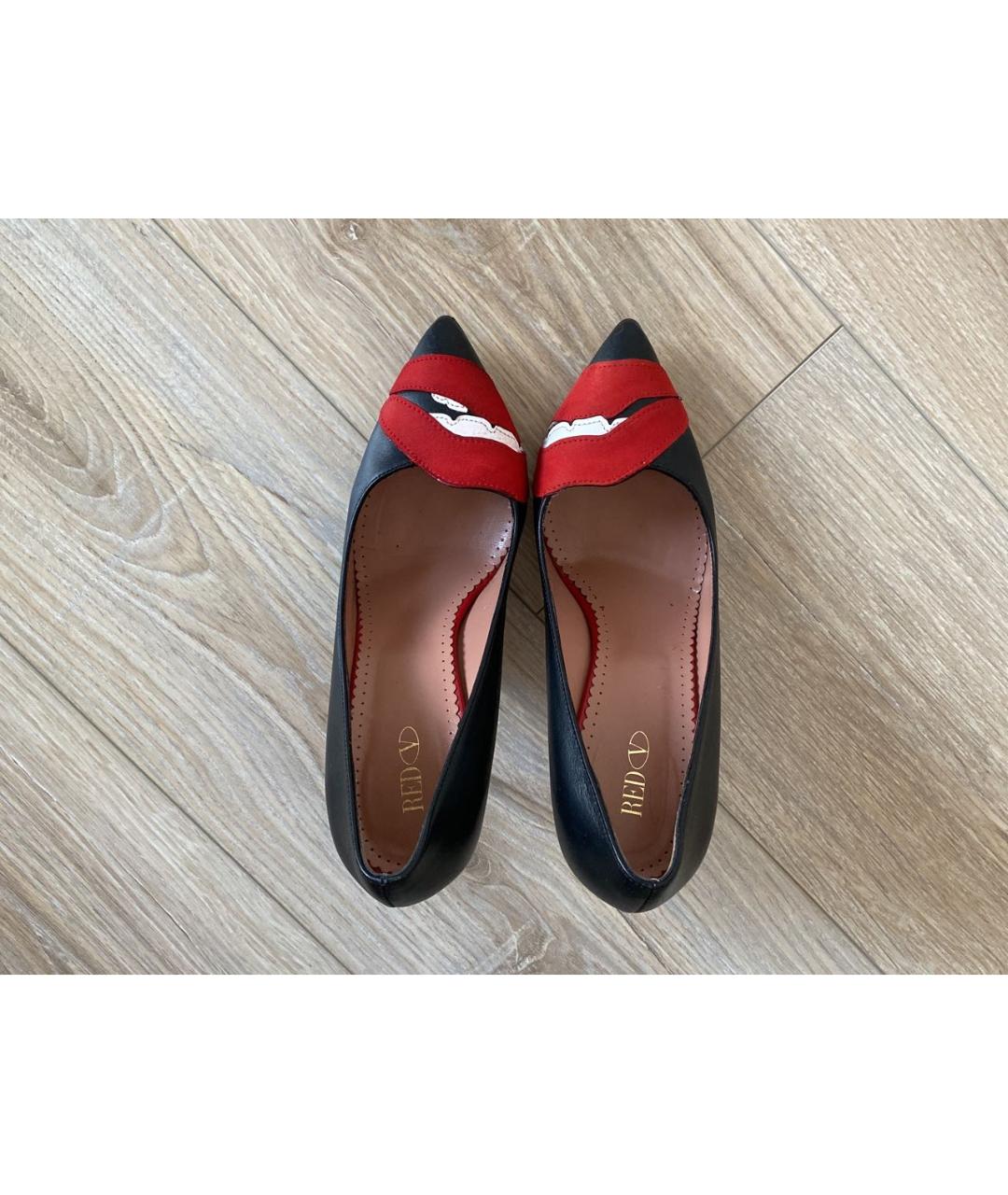 RED VALENTINO Черные кожаные туфли, фото 3