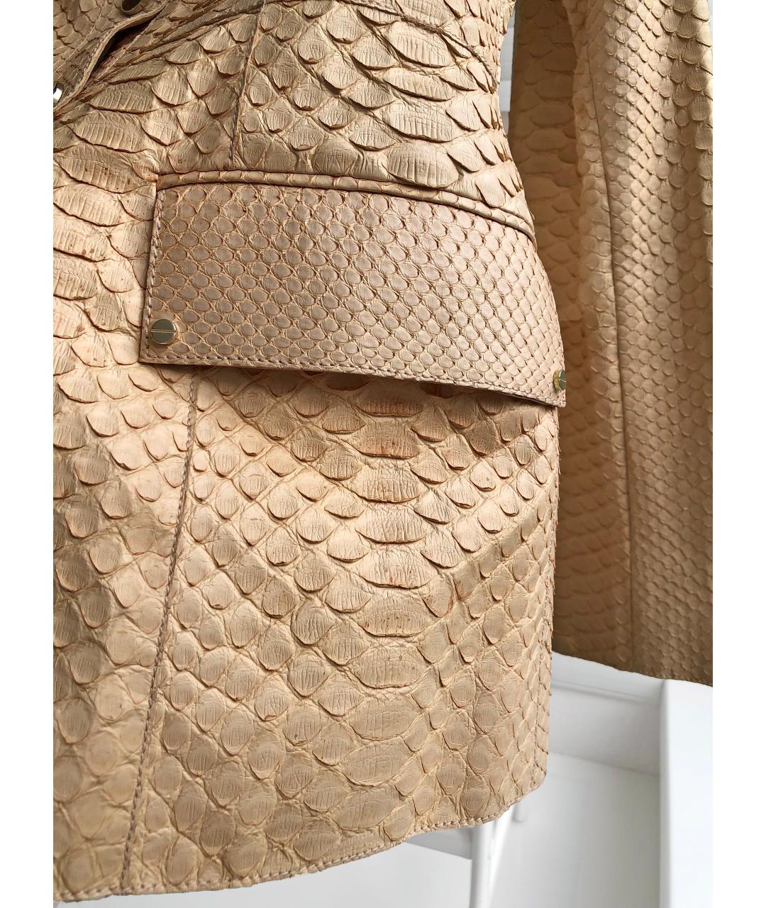 VERSACE Бежевая куртка из экзотической кожи, фото 5