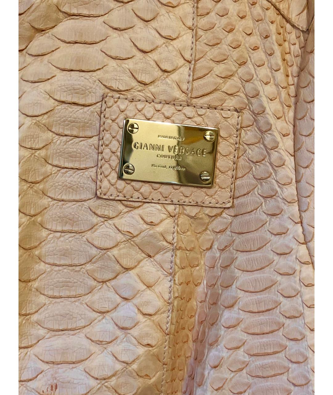 VERSACE Бежевая куртка из экзотической кожи, фото 4
