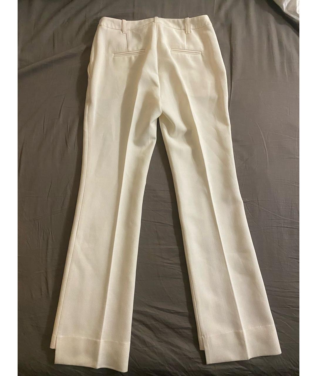 TWIN-SET Белые полиэстеровые прямые брюки, фото 2