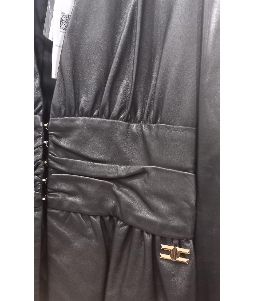 ELISABETTA FRANCHI Черная кожаная куртка, фото 3
