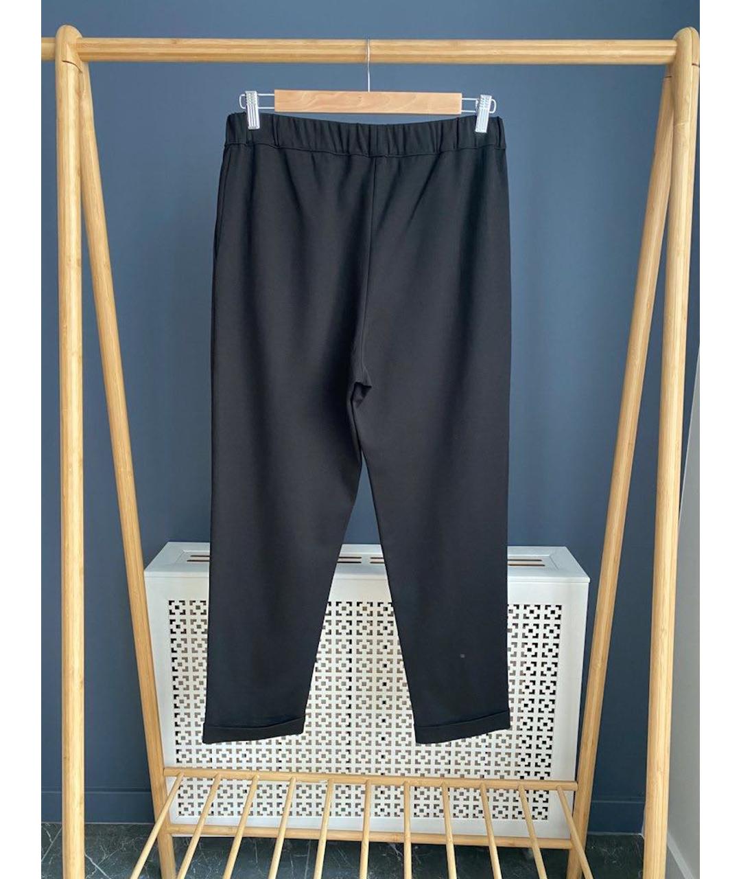 LIVIANA CONTI Черные вискозные прямые брюки, фото 2