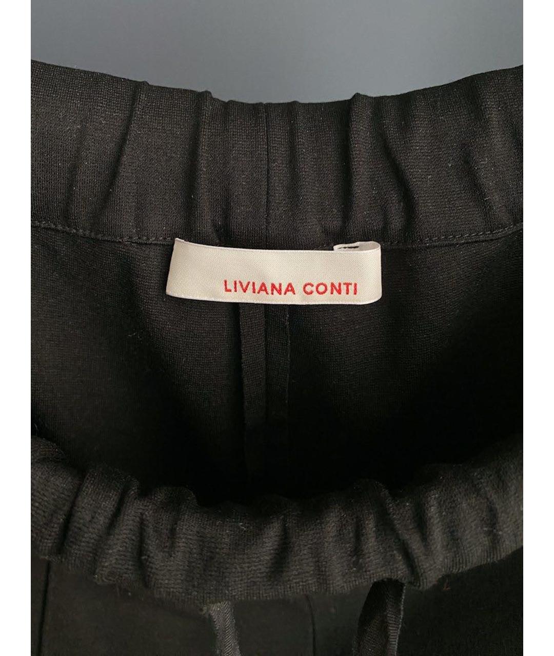 LIVIANA CONTI Черные вискозные прямые брюки, фото 4