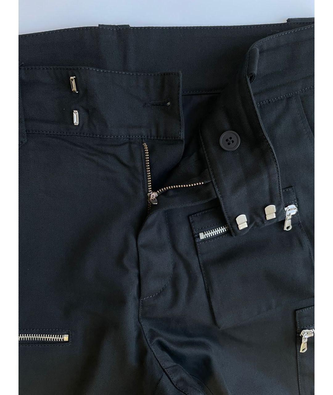 CHRISTIAN PELLIZZARI Черные хлопковые повседневные брюки, фото 4