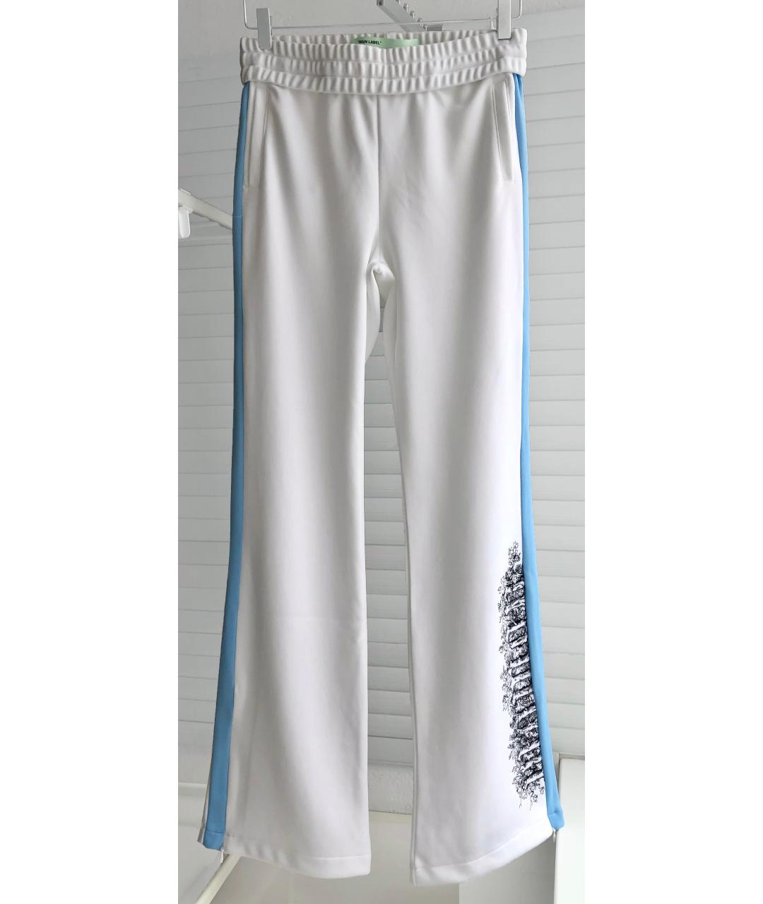 OFF-WHITE Белые полиэстеровые брюки широкие, фото 2